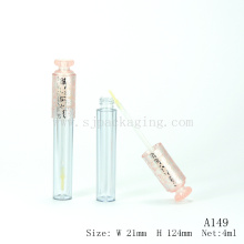 2015 el último diseño 4ml lipgloss envase caja transparente del lipgloss tubo al por mayor vacío del lipgloss